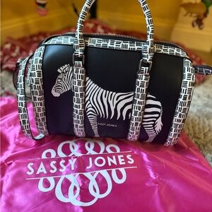 Sassy Jones Monochrome Zebra Satchel